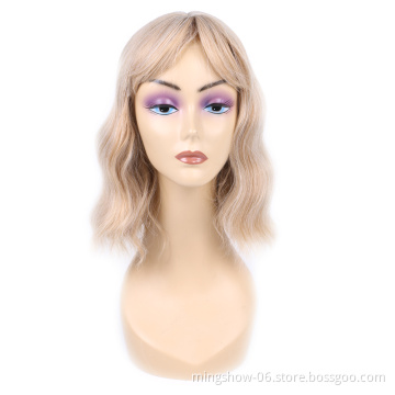 High quality premium lace frontal synthetic brown wigs heat resistant